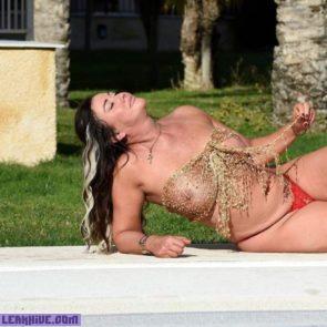 Sexy Lisa Appleton Showed Her Flat Disgusting Butt In Red Thongs