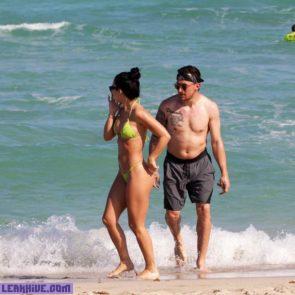 Sexy Bre Tiesi Topless At The Beach With Johnny Manziel